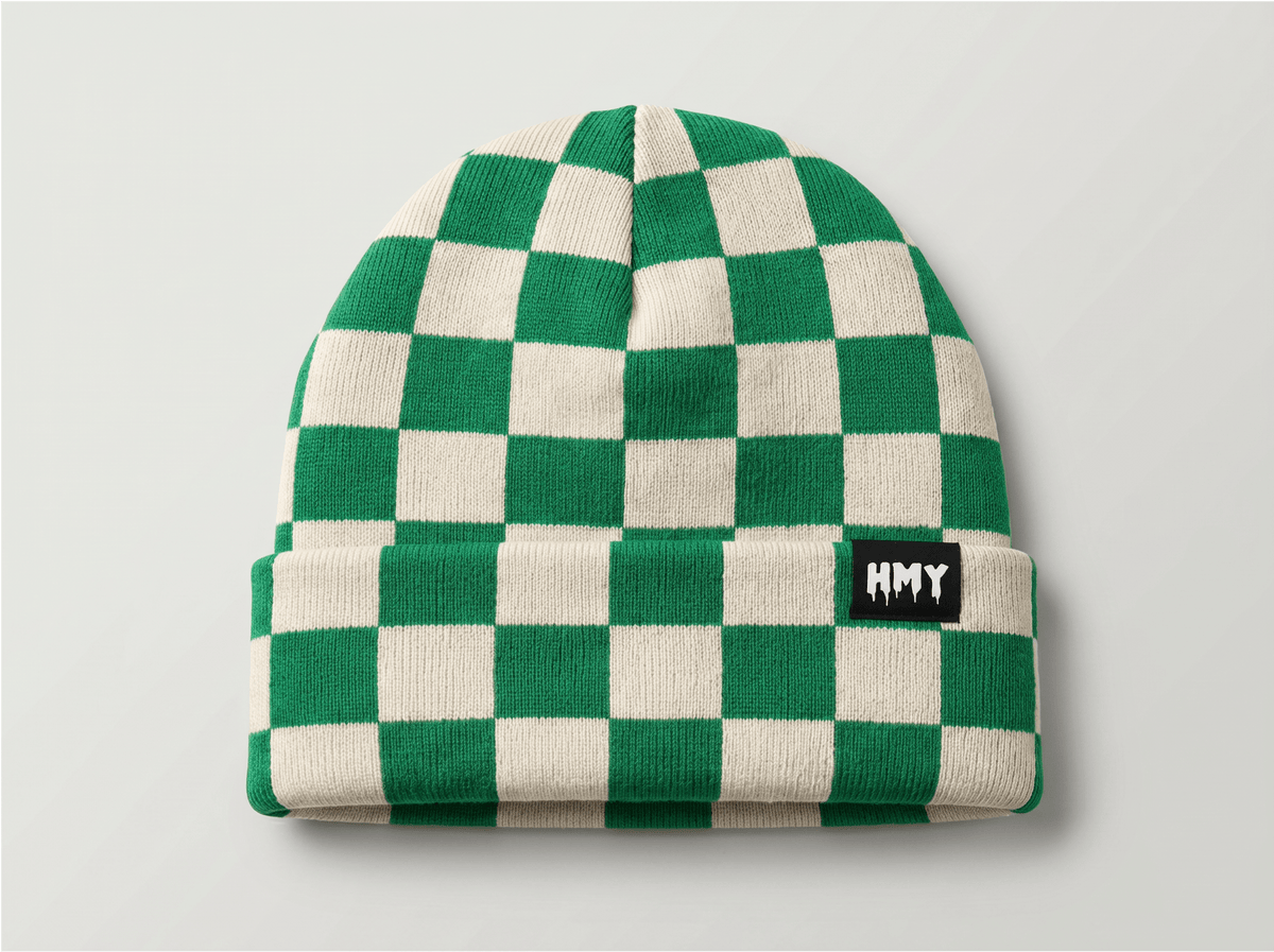 Chequered HMY Beanie Green