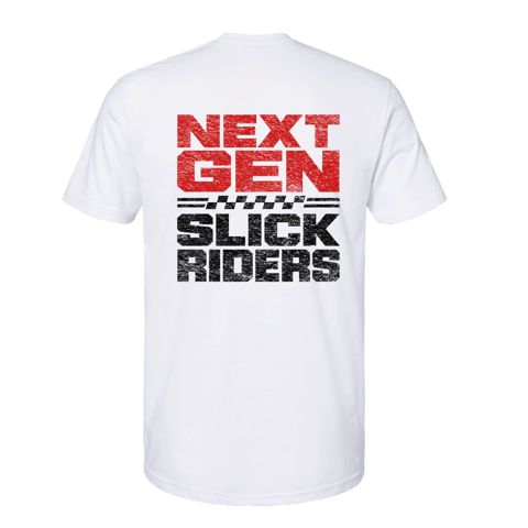 Kids Slick Moto Tee - White Back