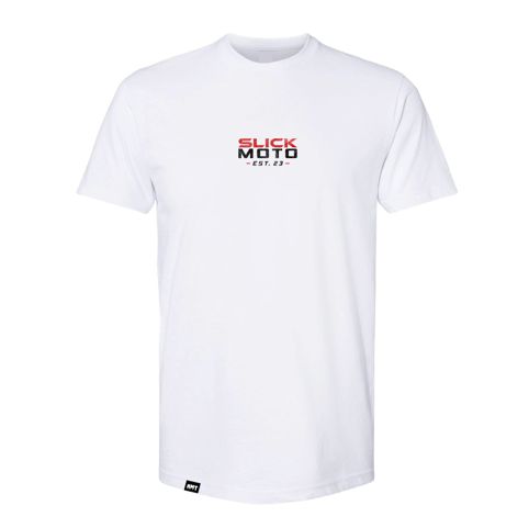 Kids Slick Moto Tee - White Front